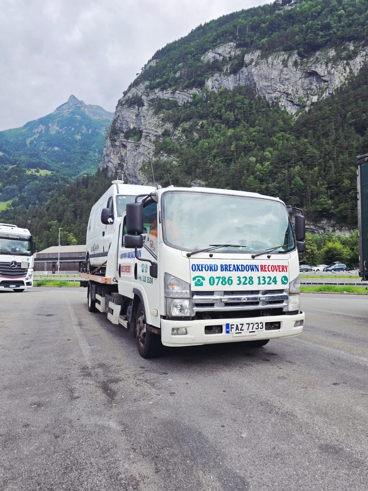 Renault Master camper van recovered from Northern Italy to UK via Switzerland